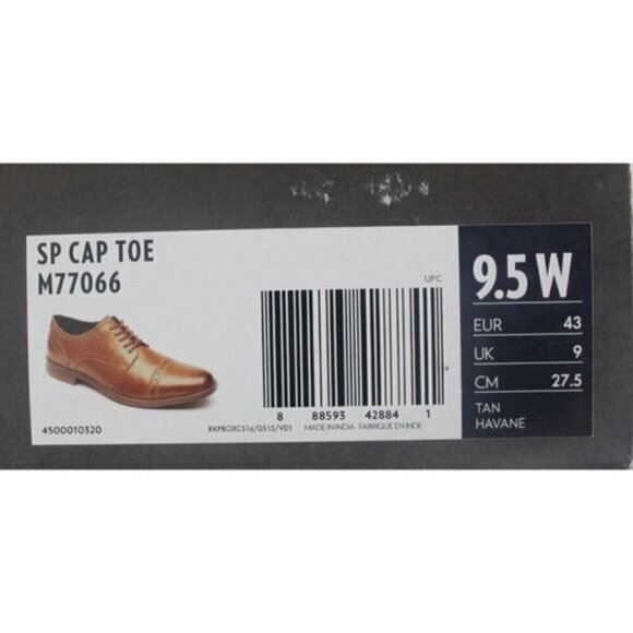 Rockport Men Shoes Style Purpose Cap Toe Oxford M77066 Leather Brown Sz 9.5 W - Picture 2 of 16